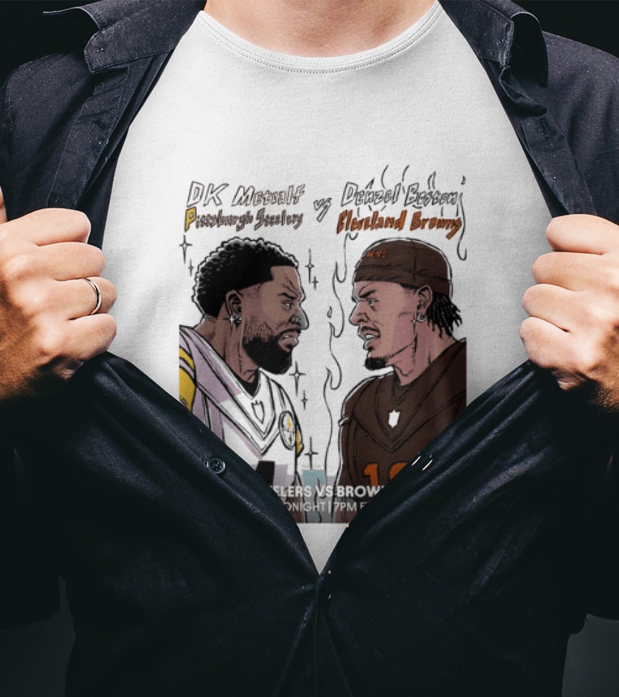 DK Metcalf Pittsburgh Steelers Vs Denzel Boston Cleveland Browns Steelers Vs Browns T-Shirt