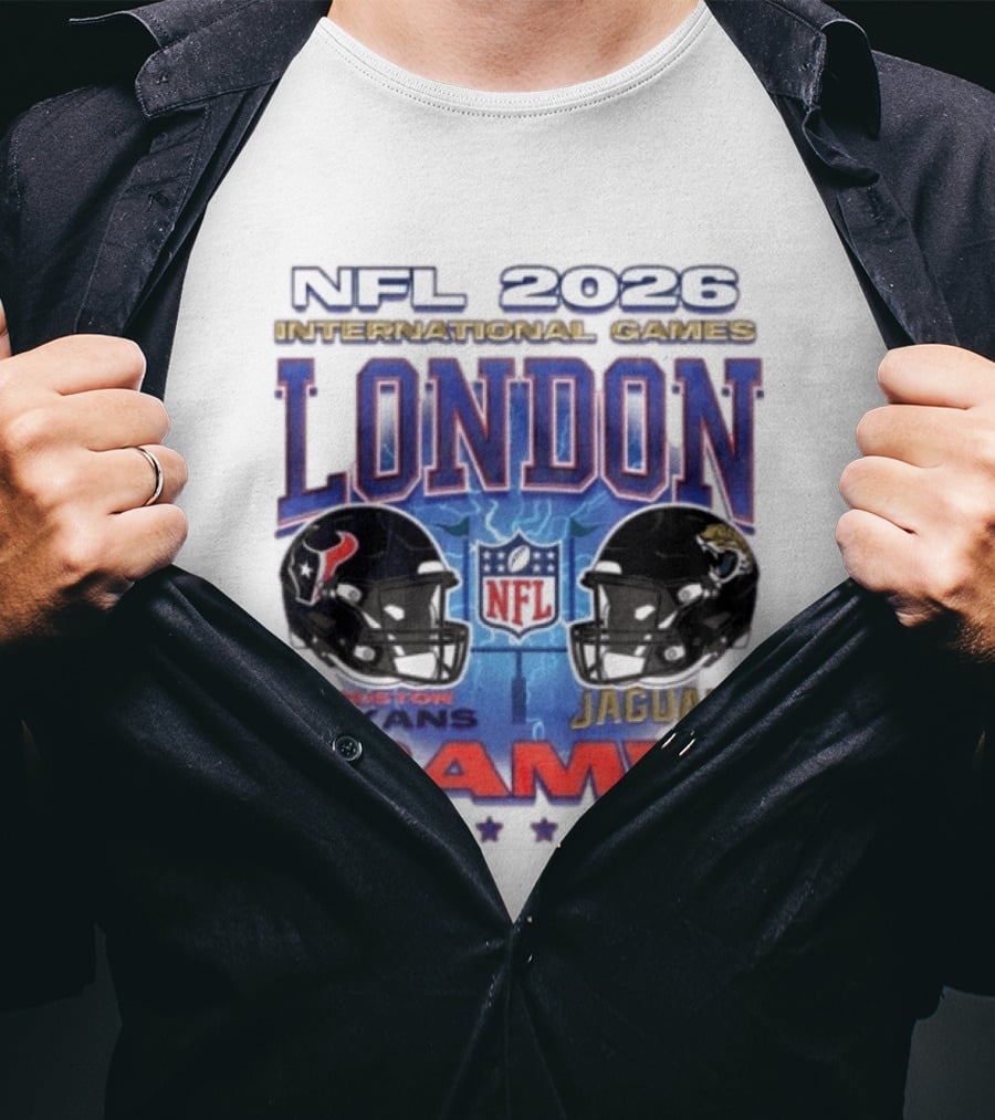 NFL 2026 International Games London Houston Texans Vs Jacksonville Jaguars Game T-Shirt