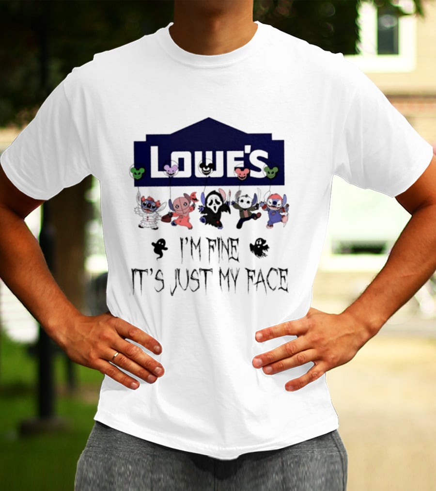 Lowe's X Stitch 2026 Halloween I'm Fine It's Just My Face T-Shirt