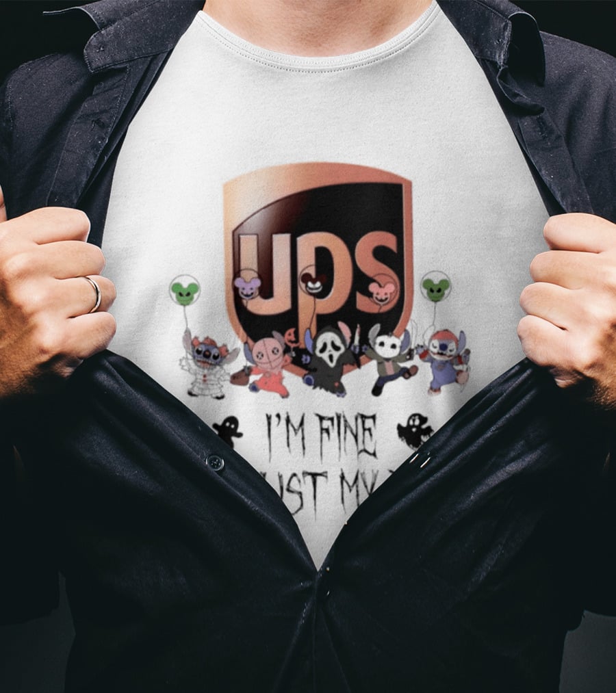 UPS X Stitch Halloween 2026 I'm Fine It's Just My Face T-Shirt