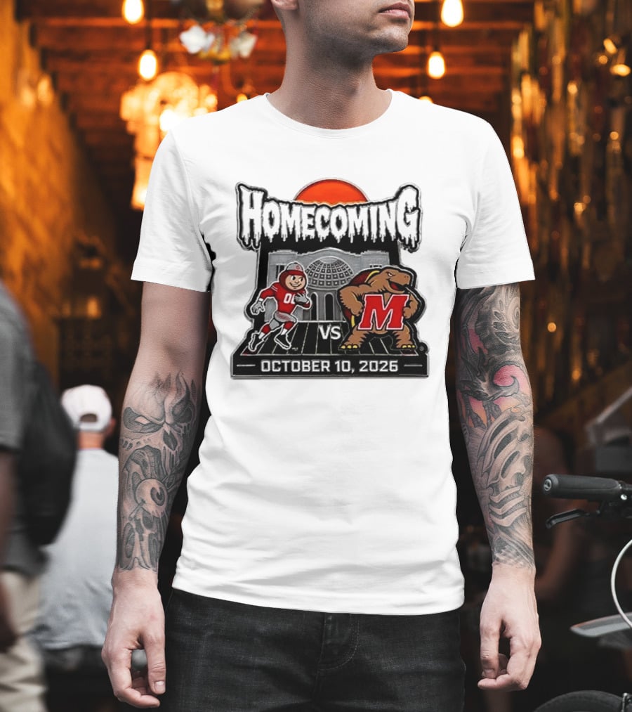 Ohio State Buckeyes Vs Maryland Terrapins October 10 2026 Homecoming Football T-Shirt