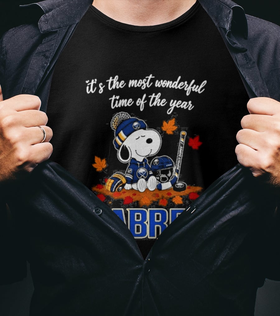 Buffalo Sabres Snoopy It's The Most Wonderful Time Of The Year Autumn Football T-Shirt