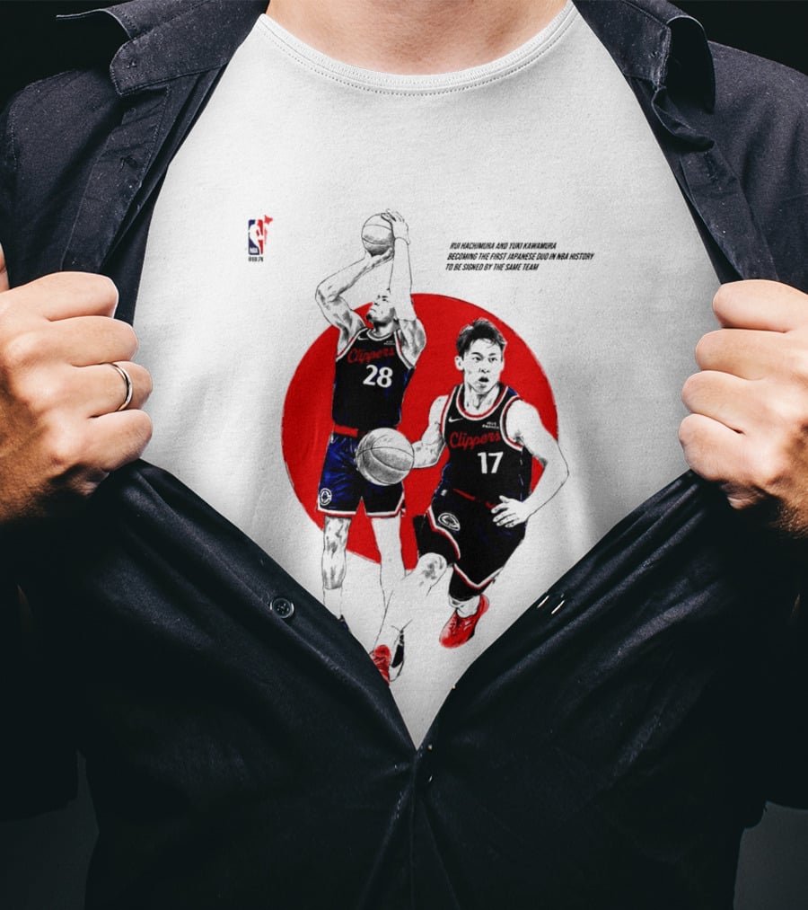 Rui Hachimura Yuki Kawamura Japanese Duo Clippers NBA Basketball 28 17 T-Shirt