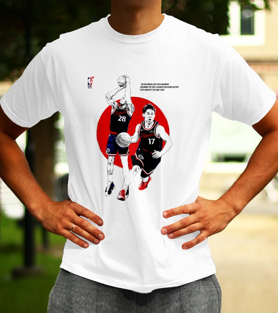Rui Hachimura Yuki Kawamura Japanese Duo Clippers NBA Basketball 28 17 T-Shirt