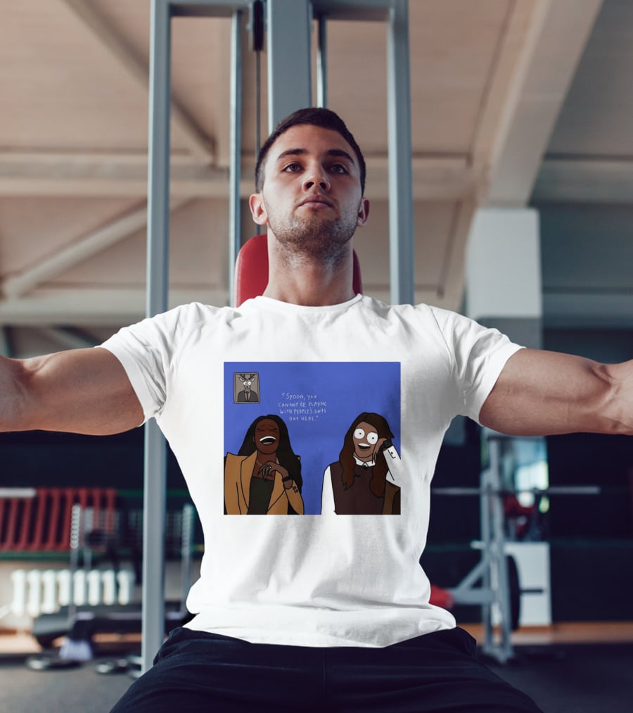Spoon You Cannot Be Playing Meme Cartoon Laughter Scene T-Shirt