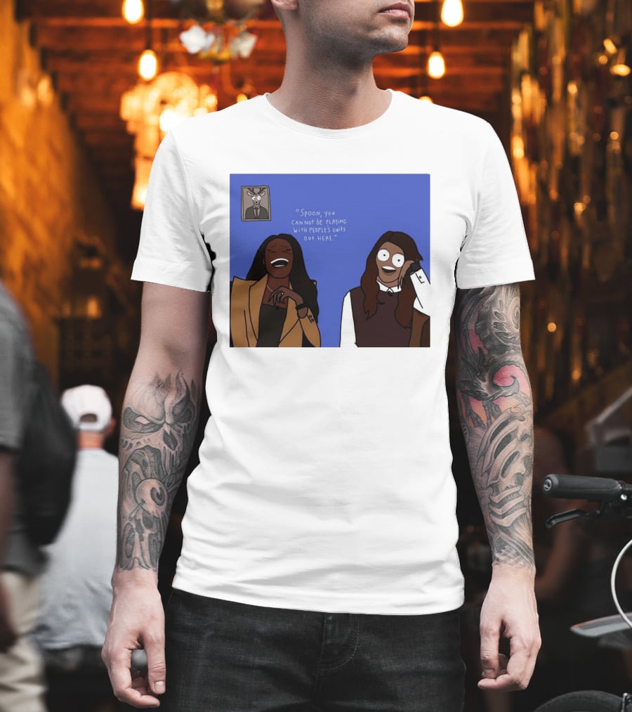 Spoon You Cannot Be Playing Meme Cartoon Laughter Scene T-Shirt