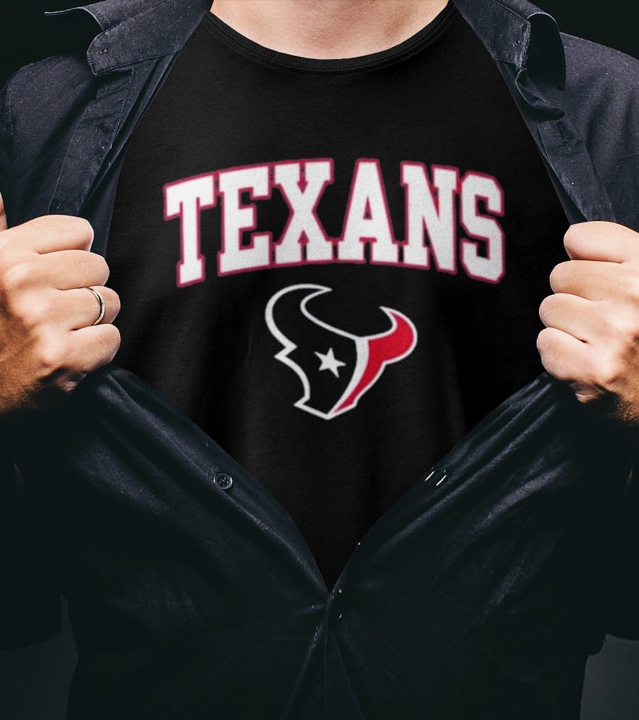 Texans Houston NFL Team Logo Bulls Head Star T-Shirt