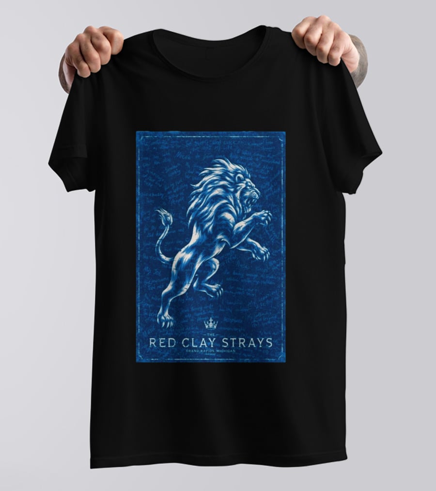 The Red Clay Strays Lion Art Grand Rapids Michigan Concert T-Shirt