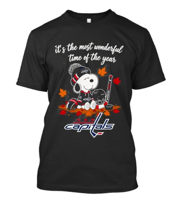 Snoopy Washington Capitals Autumn Hockey Most Wonderful Time Of The Year T-Shirt