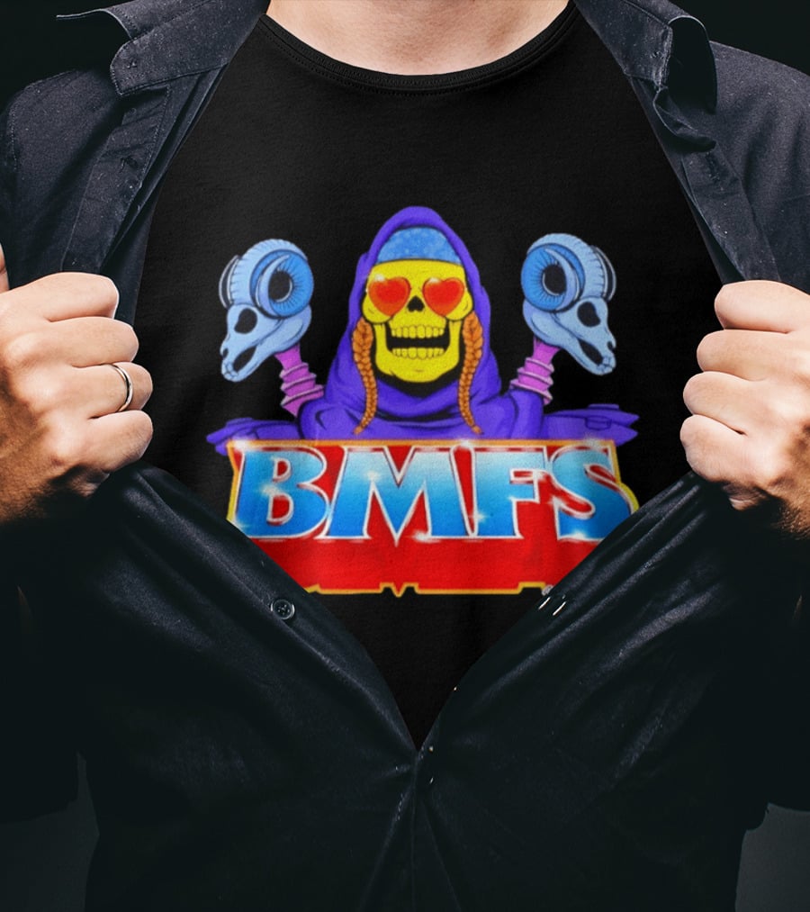 BMFS Halloween Skull With Heart Eyes And Ram Skulls T-Shirt