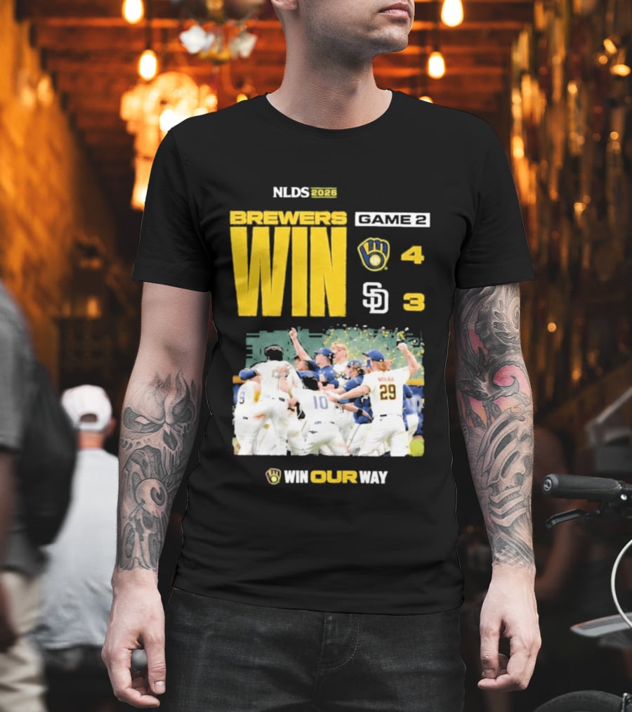 NLDS 2026 Brewers Win Game 2 Win Our Way 4 3 Victory Celebration T-Shirt