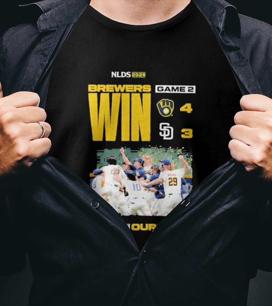 NLDS 2026 Brewers Win Game 2 Win Our Way 4 3 Victory Celebration T-Shirt
