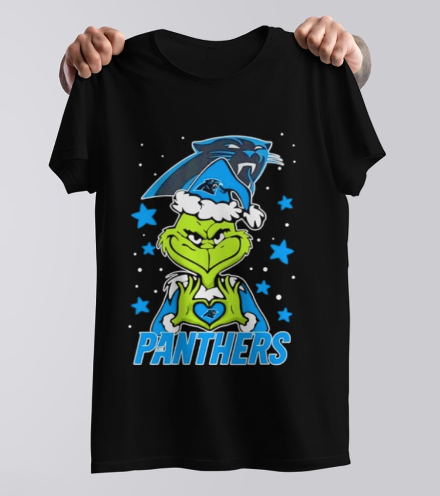 Carolina Panthers Grinch Love Hands Christmas 2026 Football Magic T-Shirt