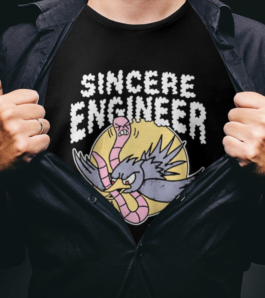 Sincere Engineer Bird With Worm Punk Rock T-Shirt