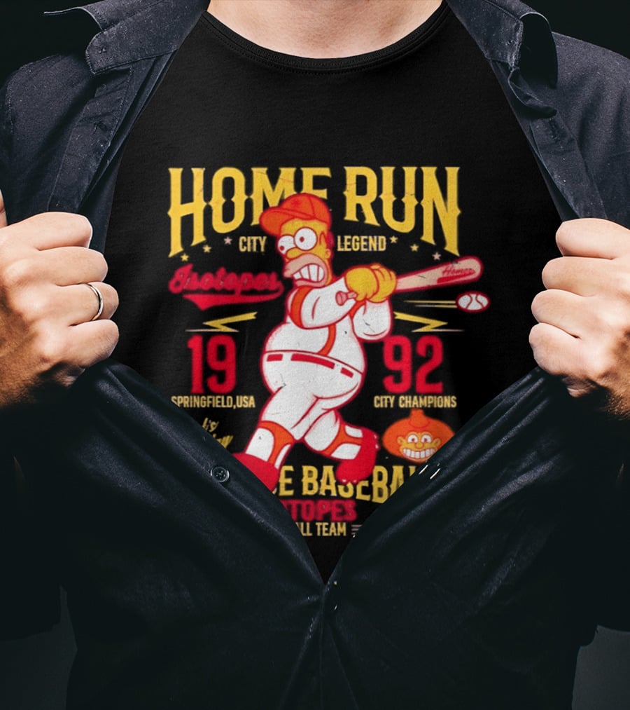 Home Run City Legend Springfield USA 1992 Let's Play Vintage Baseball Team T-Shirt