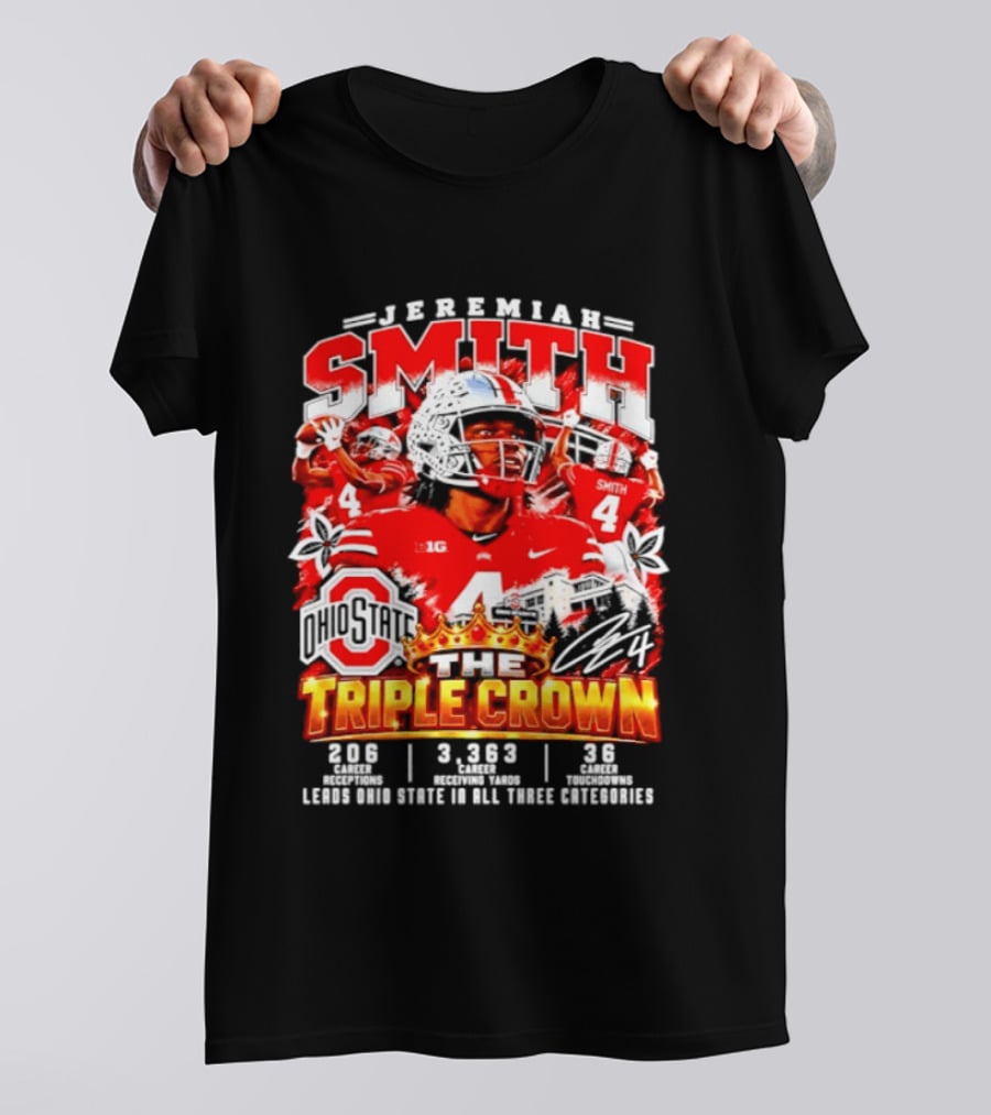 Jeremiah Smith Ohio State The Triple Crown 3.1.3 3.2.3 3.8.2 Football Player T-Shirt