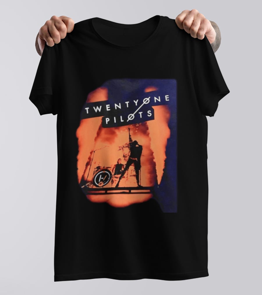 Twenty One Pilots Concert Orange Stage Lights Silhouette Tyler Joseph T-Shirt