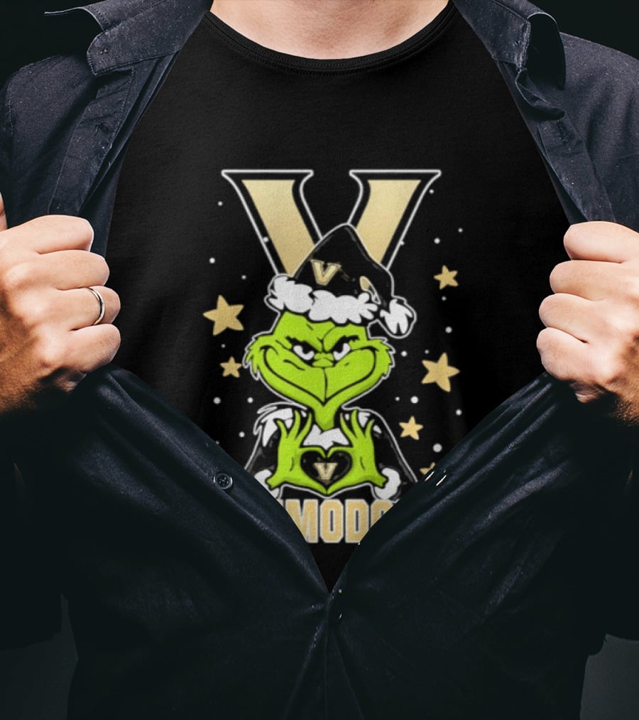 Vanderbilt Commodores Grinch Christmas Love Hands 2026 Football T-Shirt