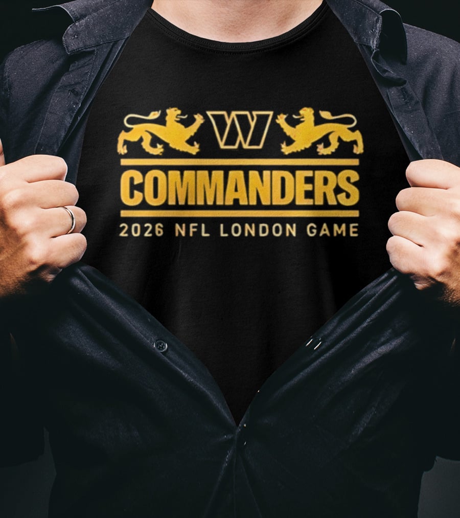 Commanders 2026 NFL London Game Washington Logo Lions T-Shirt