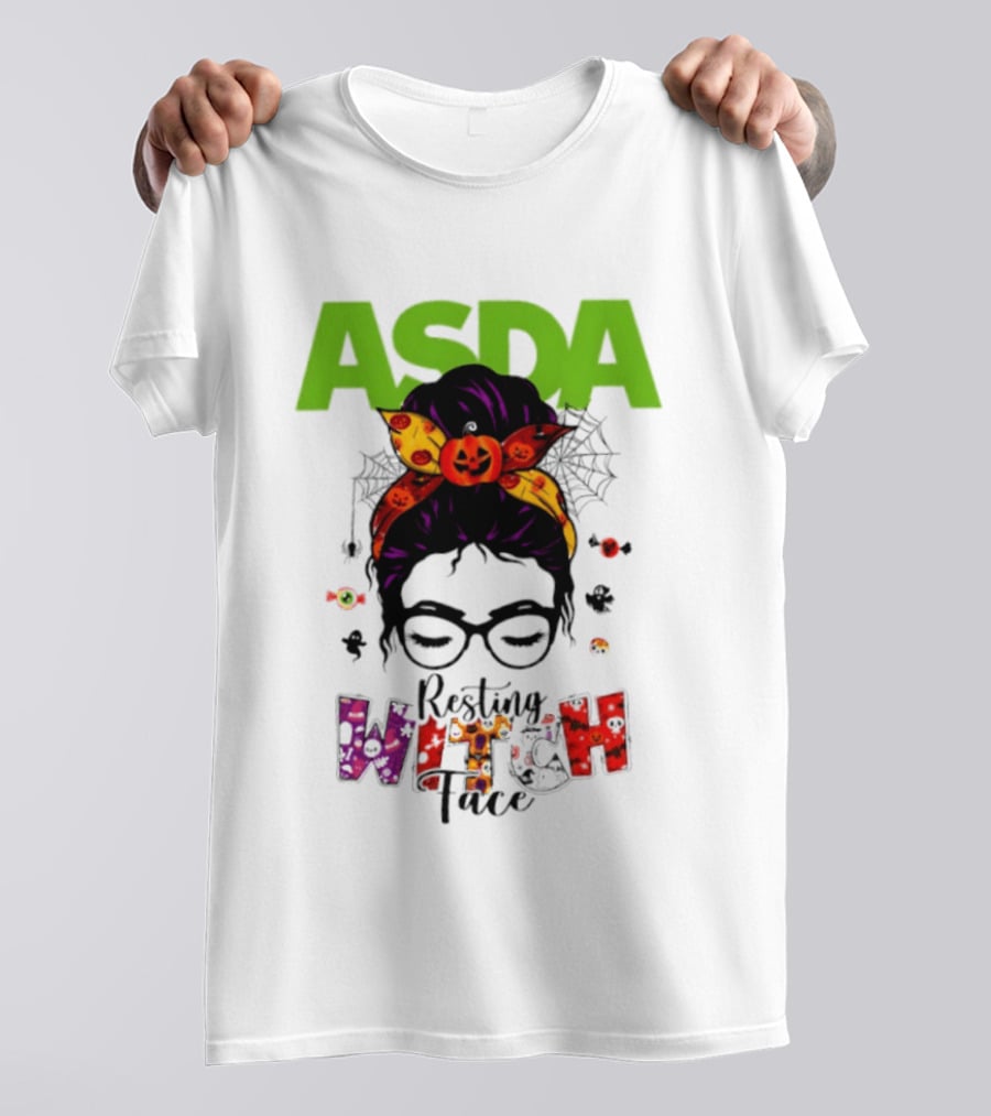 ASDA Resting Witch Face Halloween 2026 Pumpkin Headband Glasses T-Shirt
