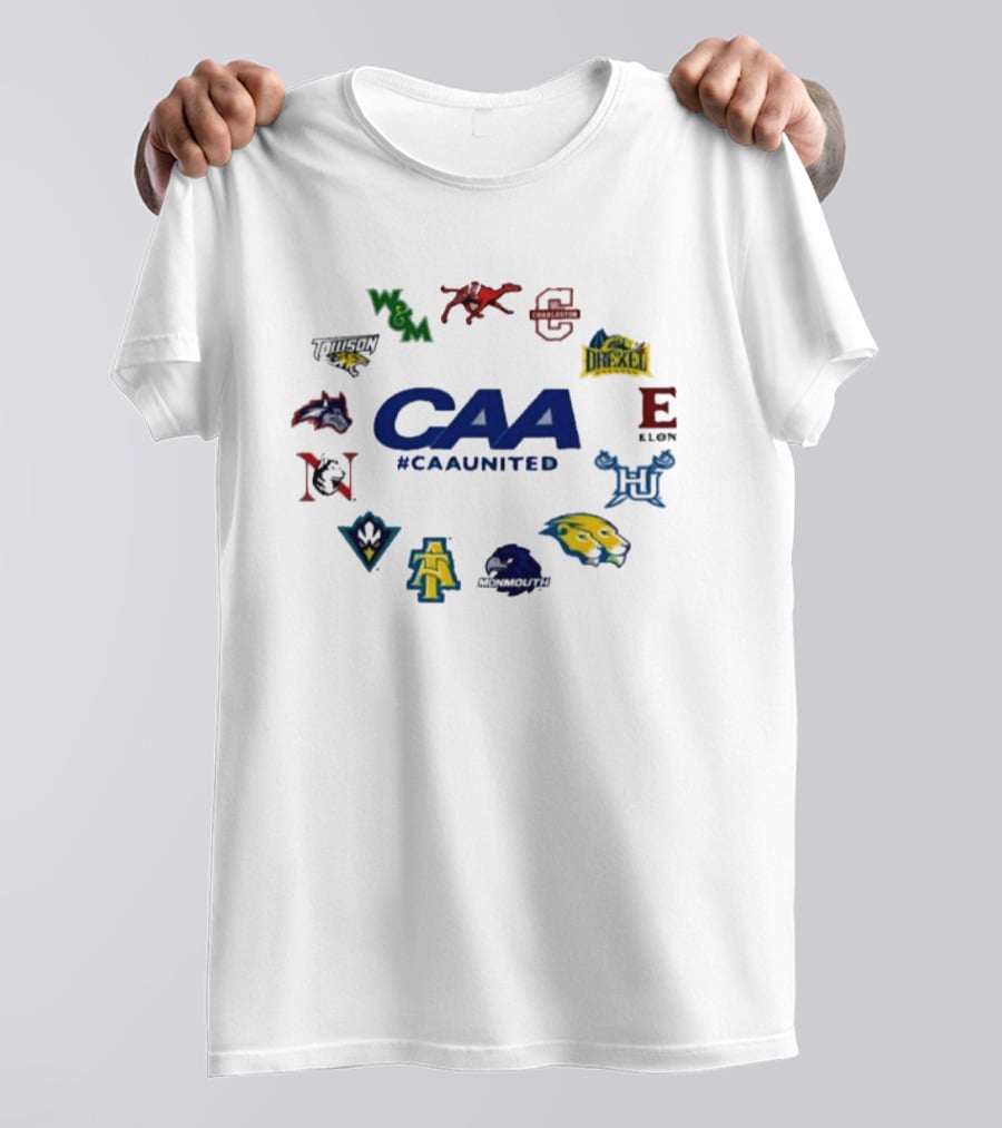 CAA United All Team Logos William & Mary Towson Drexel Elon T-Shirt