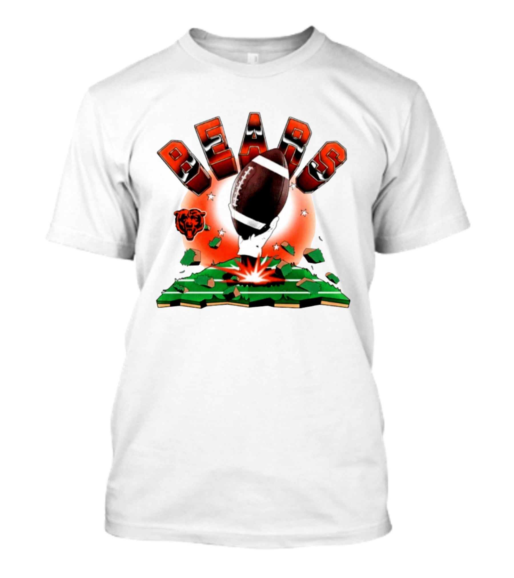 Chicago Bears 2026 Explode Clubhouse Football Logo Stars T-Shirt