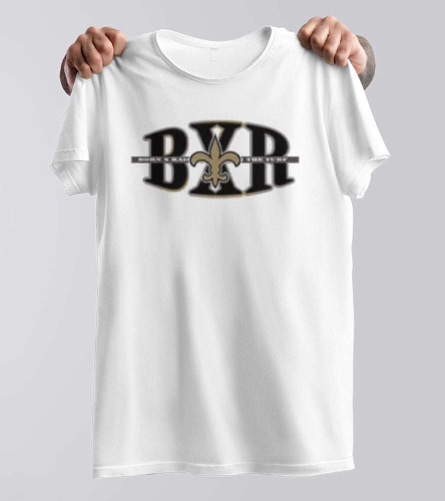 New Orleans Saints BXR Born X Raised Fleur De Lis Block Letter T-Shirt