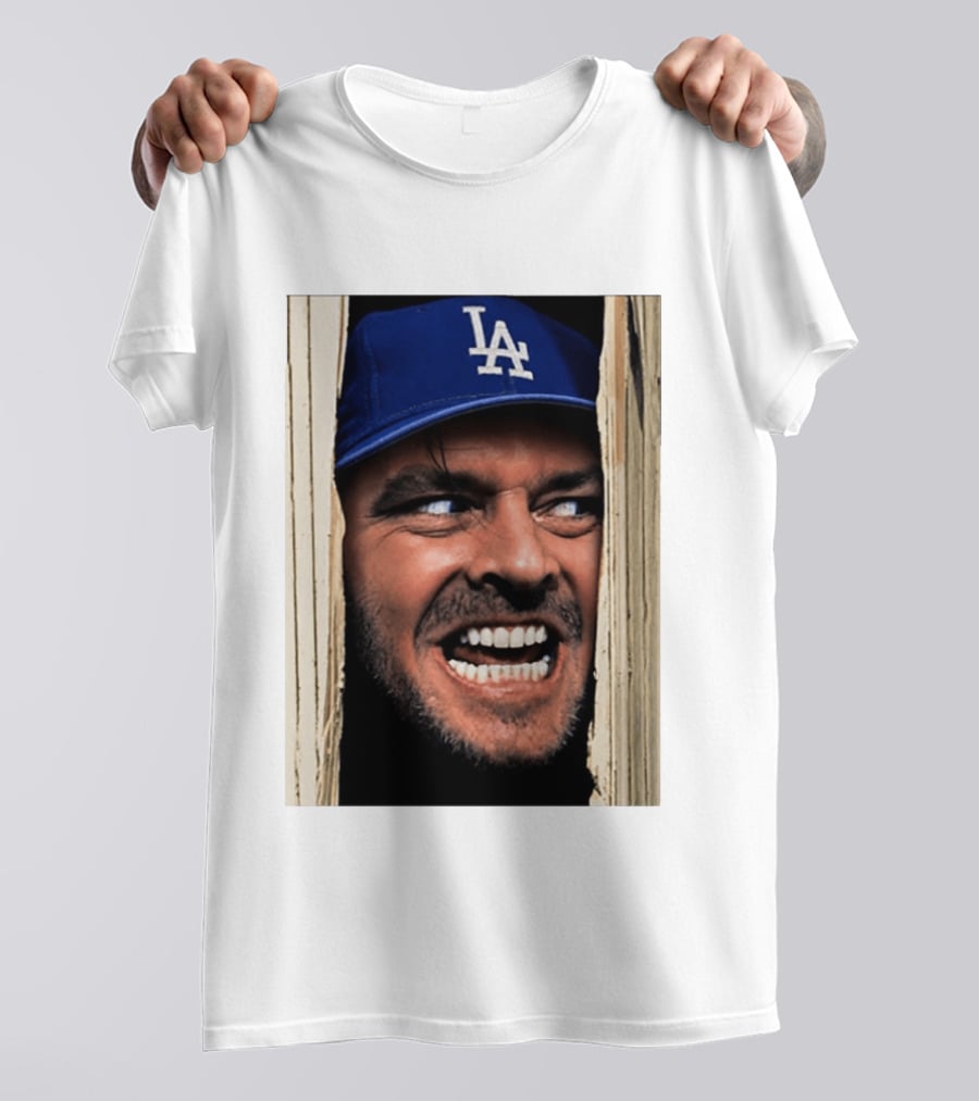 Jack Torrance LA Dodgers Hat Here's Johnny The Shining Baseball T-Shirt