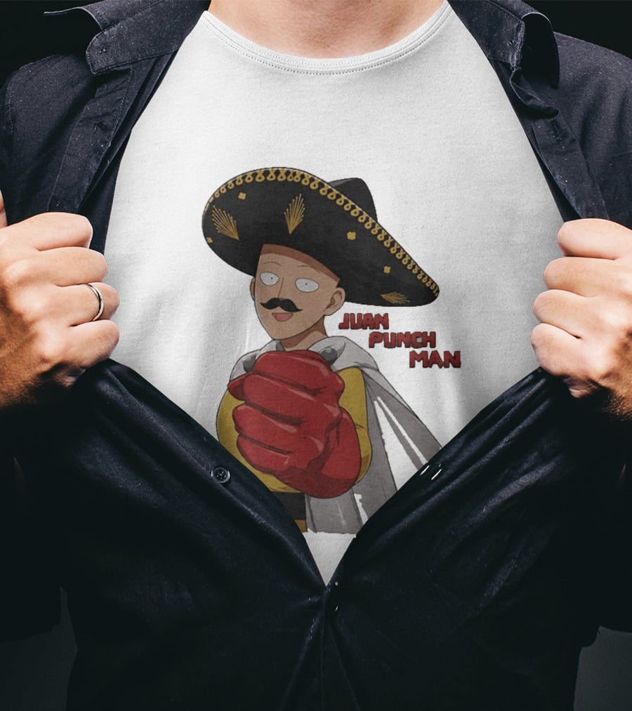 Juan Punch Man Mexican Sombrero Moustache T-Shirt