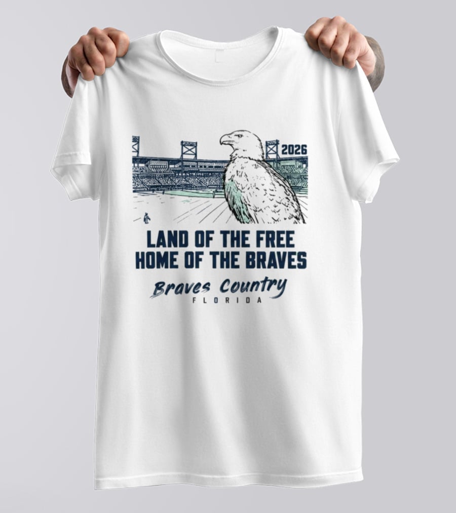 Land Of The Free Home Of The Braves Country Florida Eagle 2023 T-Shirt