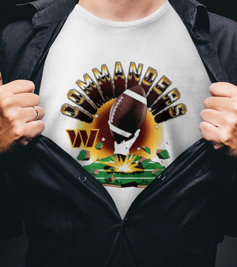Washington Commanders 2026 Explode Clubhouse Commanders Football Burst T-Shirt