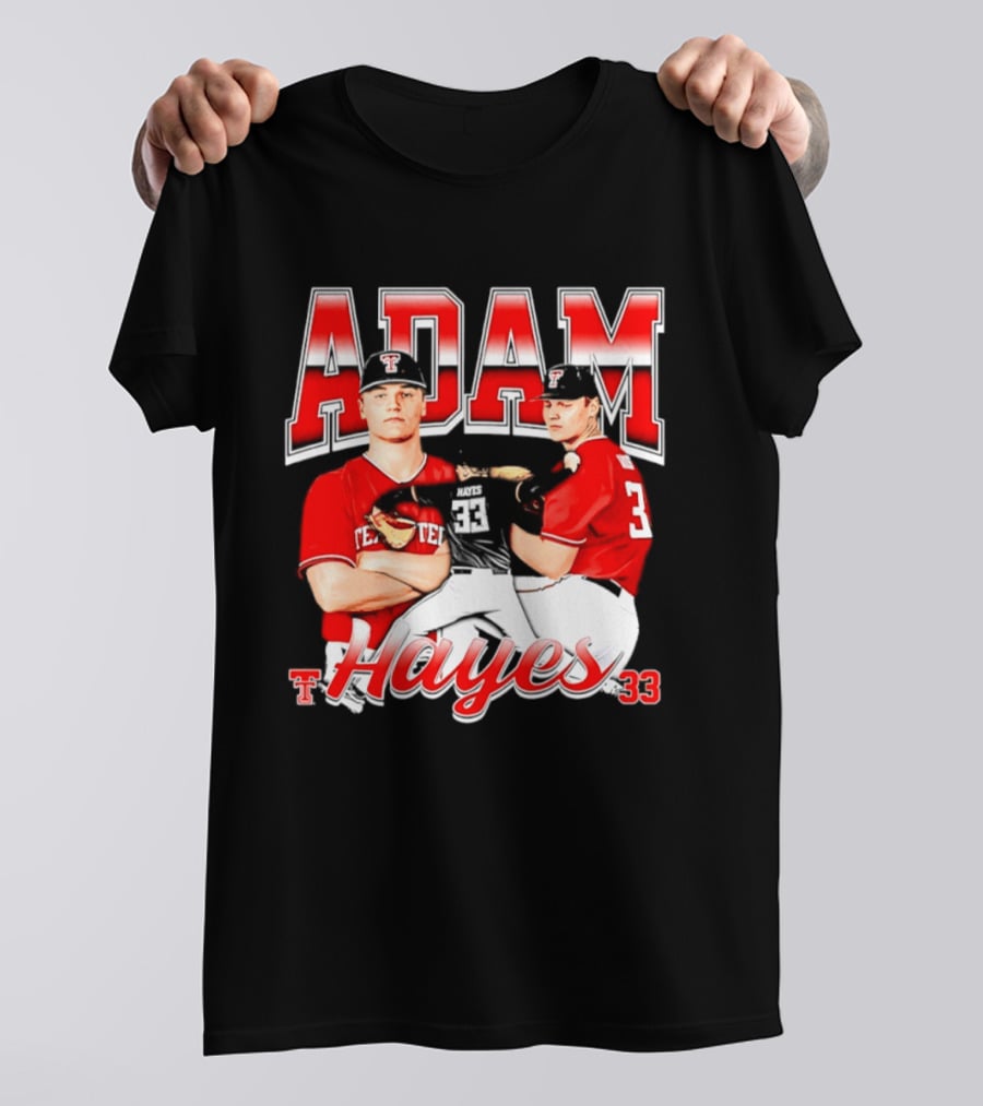 Adam Hayes Texas Tech 33 Red Raiders Football NCAA T-Shirt
