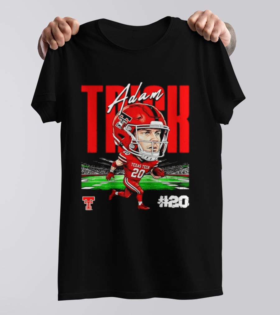 Adam Trick Texas Tech Red Raiders Football Caricature Stadium #20 T-Shirt