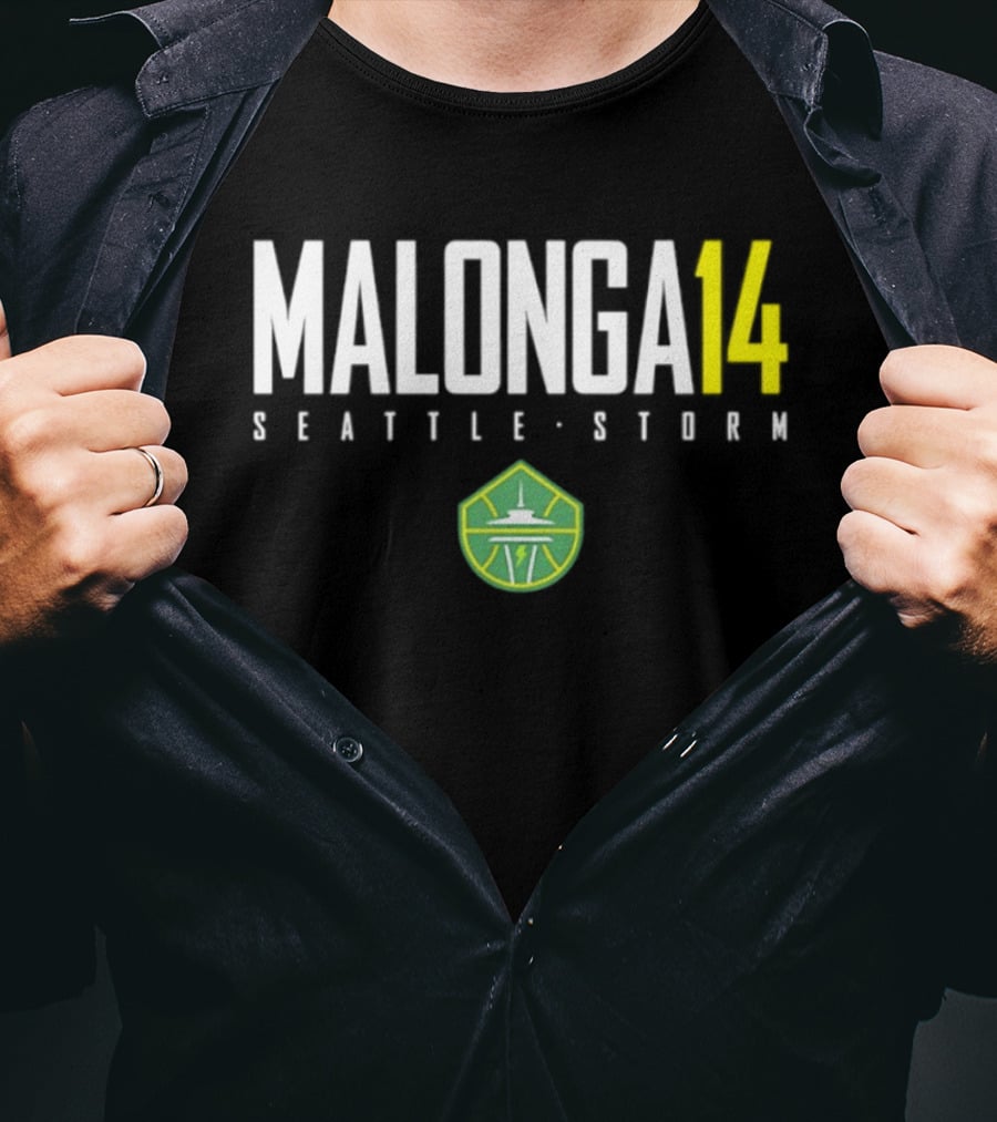 Dominique Malonga 14 Seattle Storm WNBA Basketball Player Name Number T-Shirt