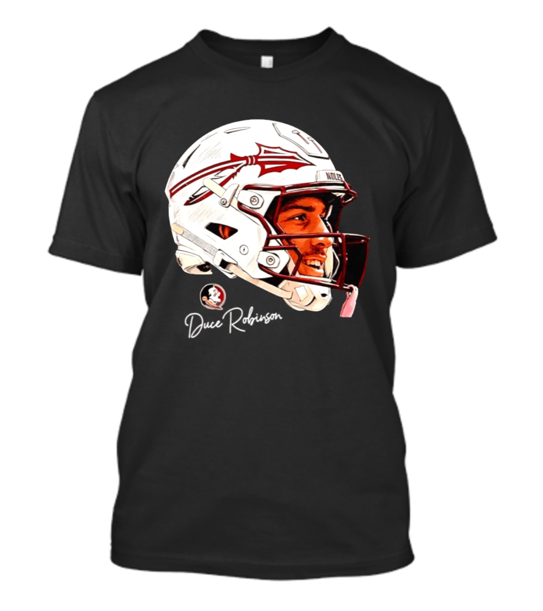 Duce Robinson Florida State Seminoles Football NCAA Game Face Helmet T-Shirt