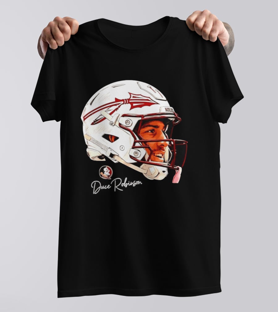 Duce Robinson Florida State Seminoles Football NCAA Game Face Helmet T-Shirt