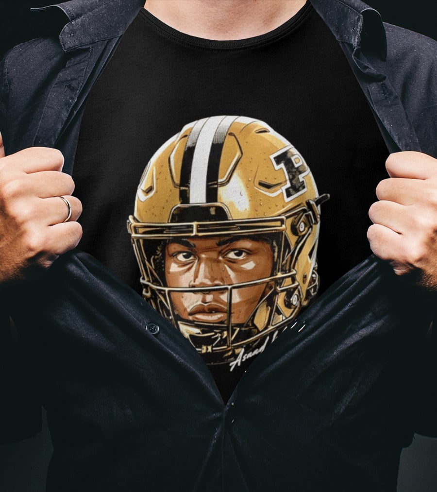 Asaad Waseem Purdue Boilermakers Football Helmet Game Face NCAA T-Shirt