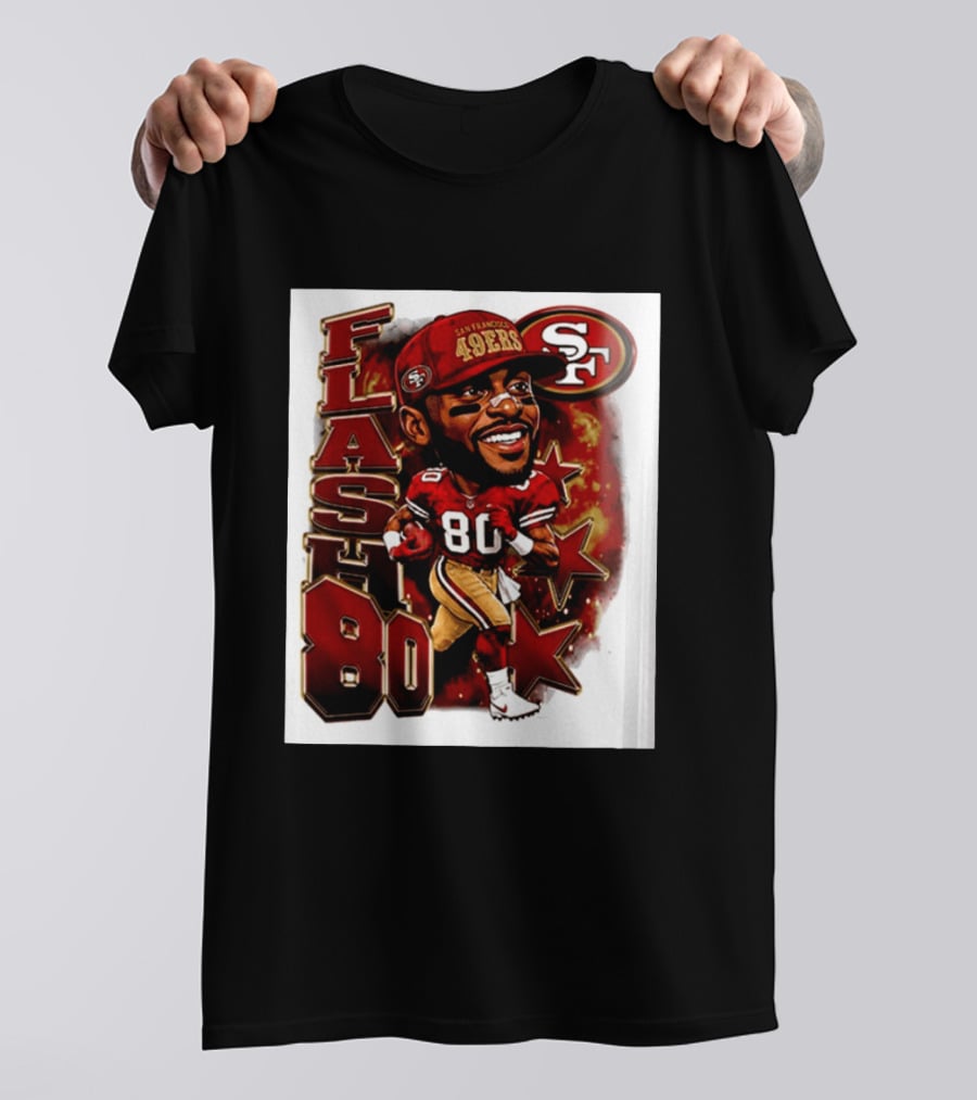Flash Jerry Rice 80 San Francisco 49ers Caricature SF T-Shirt