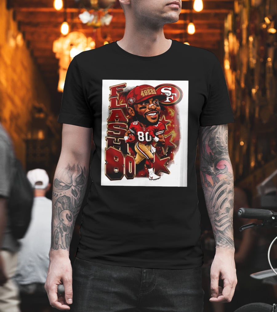 Flash Jerry Rice 80 San Francisco 49ers Caricature SF T-Shirt