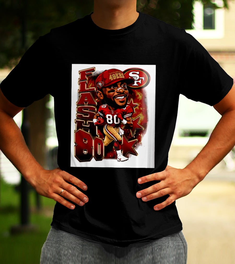 Flash Jerry Rice 80 San Francisco 49ers Caricature SF T-Shirt