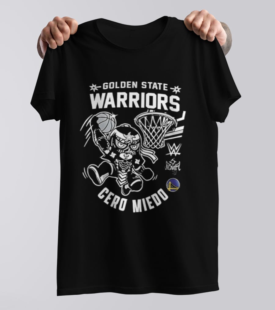 Golden State Warriors Cero Miedo WWE Basketball Collaboration T-Shirt