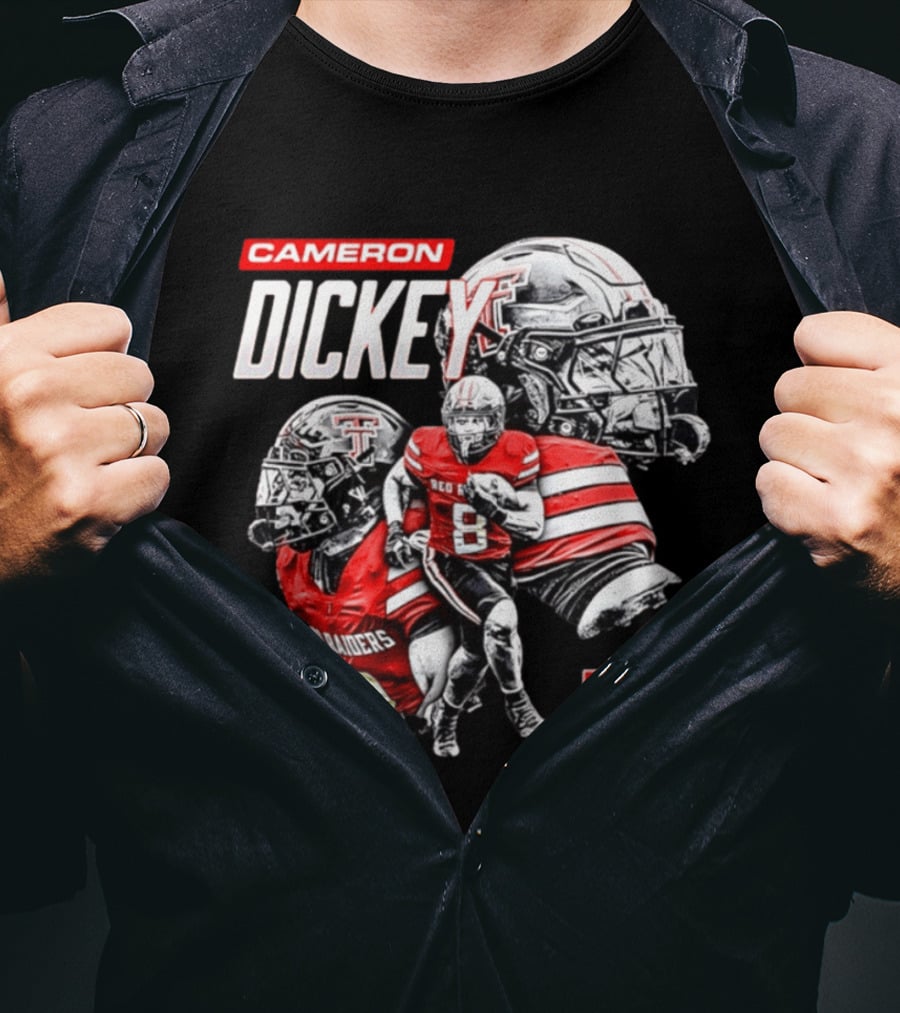 Cameron Dickey Texas Tech Red Raiders NCAA Football Player Collage T-Shirt