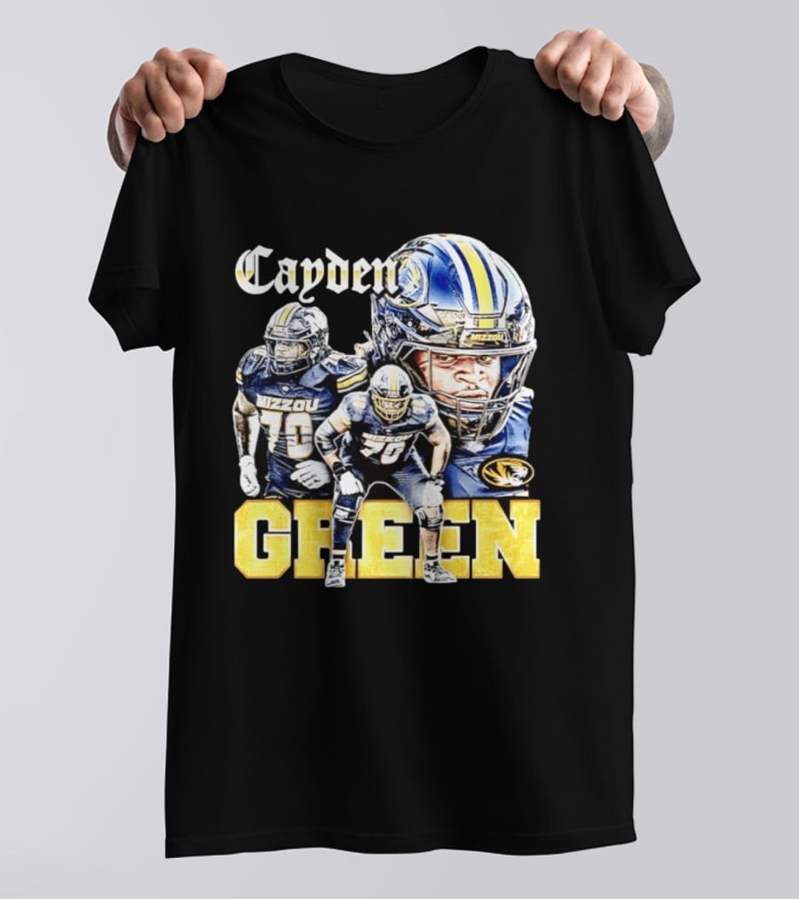 Cayden Green Mizzou 70 Missouri Tigers NCAA Football T-Shirt