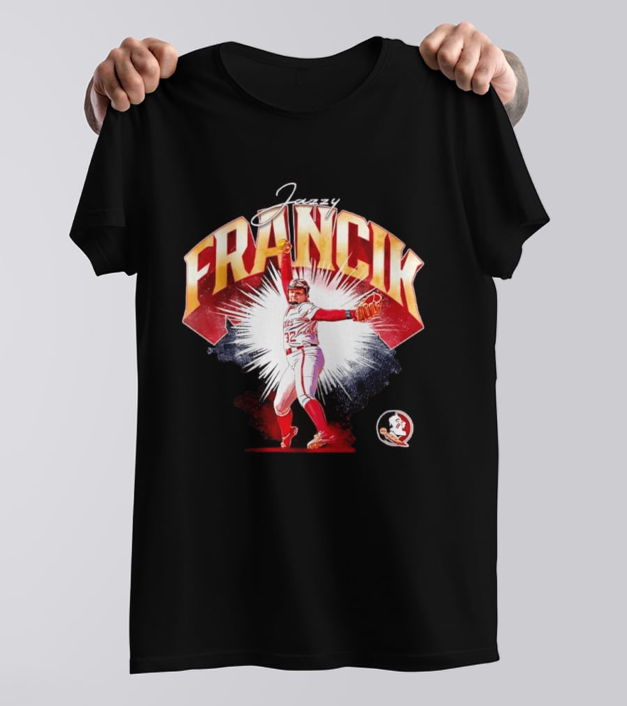 Jazzy Francik Florida State Seminoles Softball NCAA Player 32 Pitching Action Burst T-Shirt