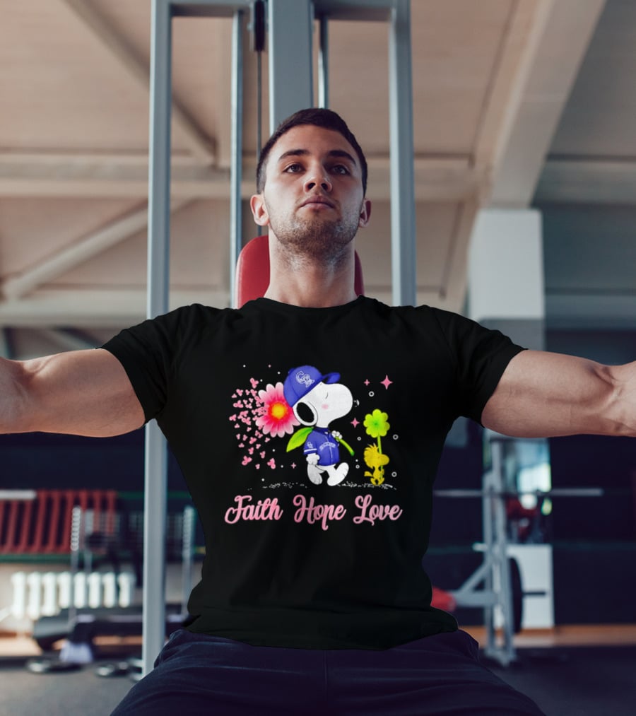 Colorado Rockies Snoopy Faith Hope Love Breast Cancer Awareness 2026 T-Shirt