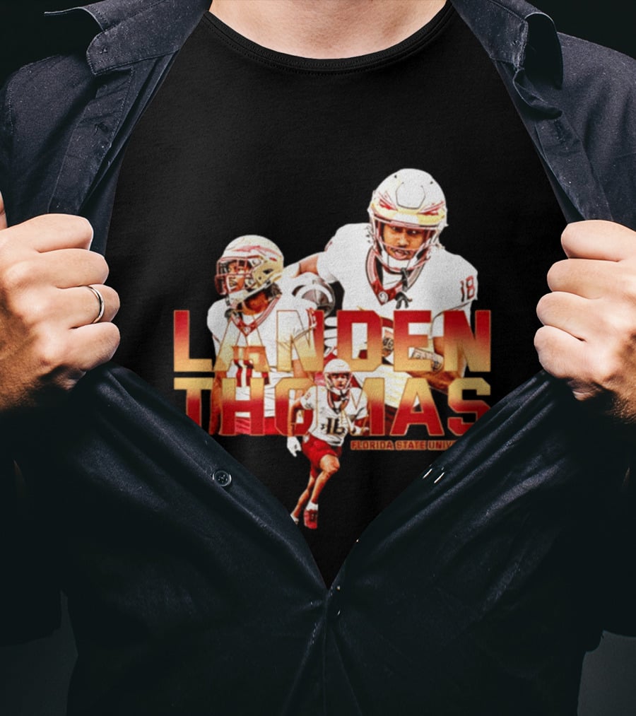 Landen Thomas Florida State University Football Player Collage T-Shirt