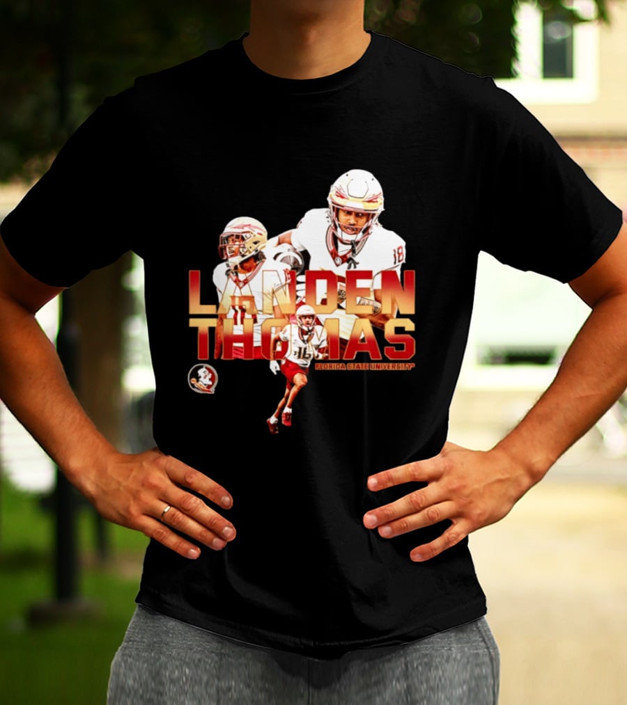 Landen Thomas Florida State University Football Player Collage T-Shirt