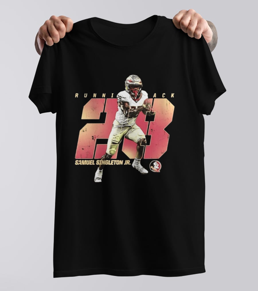 Samuel Singleton Jr Florida State Seminoles Running Back Number 28 NCAA T-Shirt