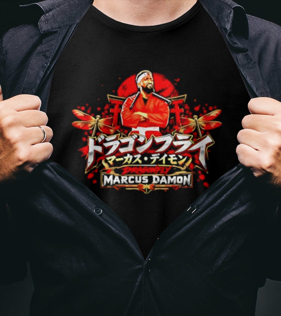 Marcus Damon Martial Arts Dragonfly Nunchucks T-Shirt