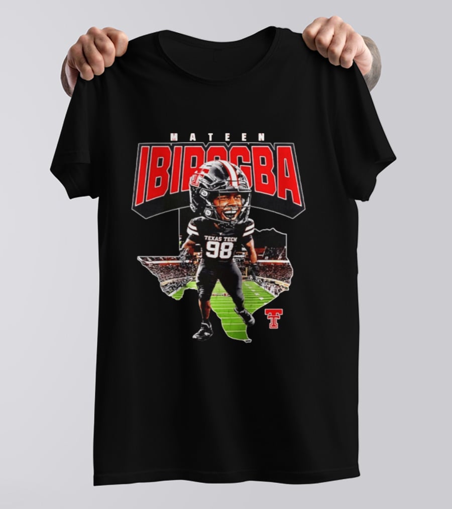 Mateen Ibirogba Texas Tech Red Raiders Football NCAA Caricature Stadium T-Shirt